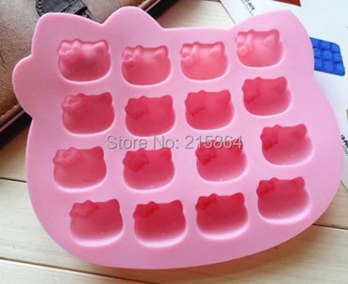 16 отверстий милый розовый голова кота из мультфильма Форма силиконовые формы DIY