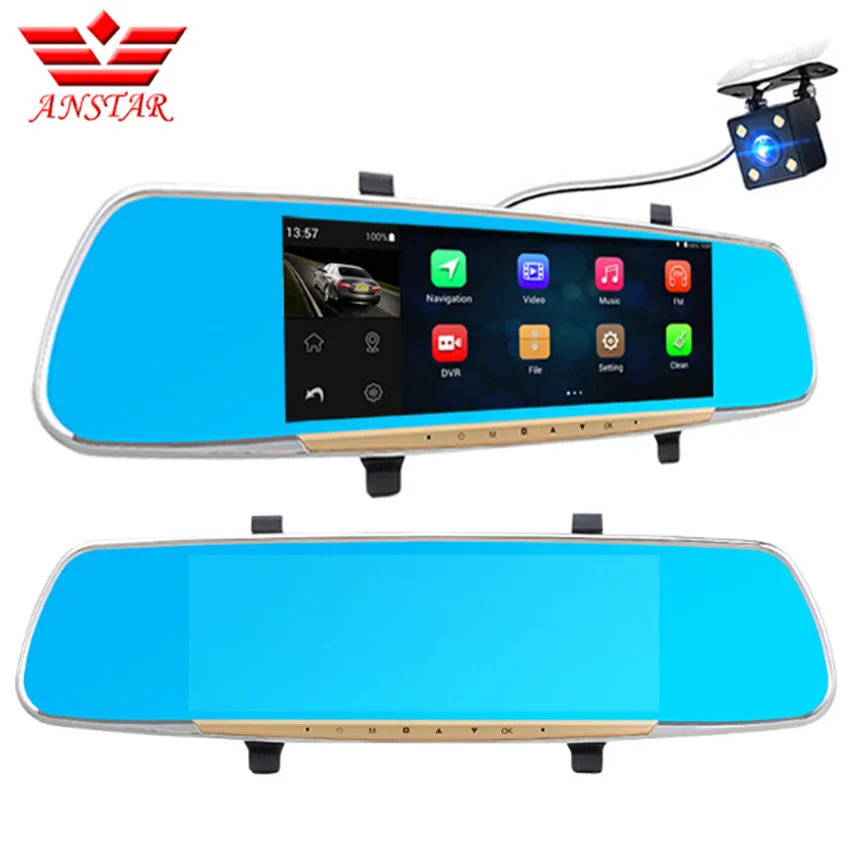 ANSTAR 6 86 дюймов Видеорегистраторы для автомобилей Двойной Камера ips Touch FHD 1080 P Android 4