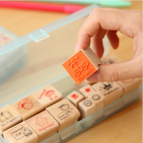 Бесплатная доставка деревянный штамп печать мультфильм детский сад сестра школа
