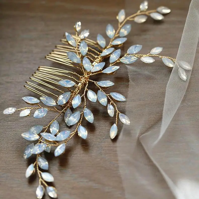 

Гребень с листьями свадебные аксессуары для волос ручной работы для женщин Свадебные украшения для волос