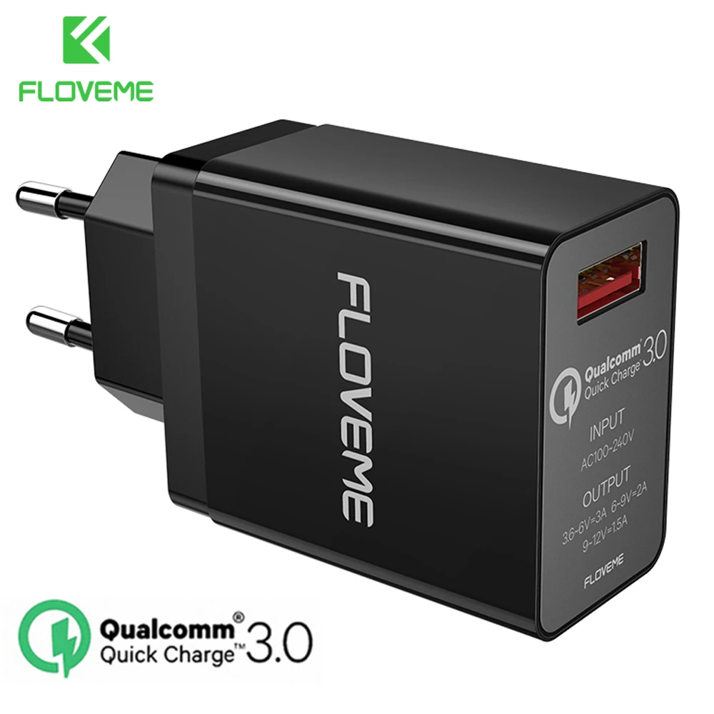FLOVEME 18 Вт Быстрая зарядка 3 0 USB зарядное устройство и QC 2 настенное для телефона iPhone