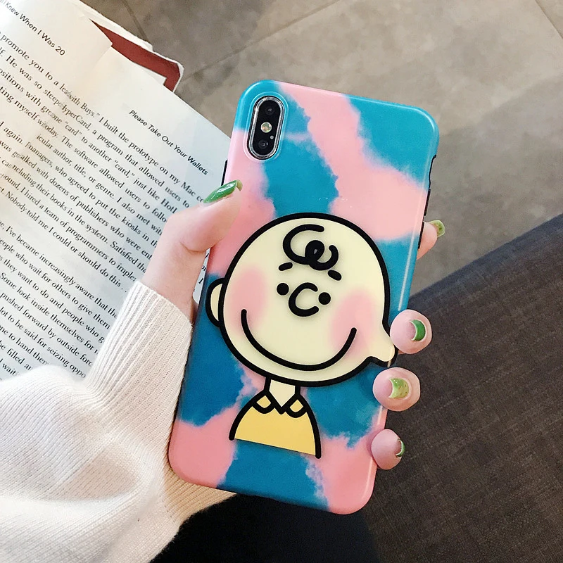 Милый мультяшный Синий чехол s для iPhone XS MAX XR X чехол матовый чехол для iPhone 6 6s plus 7 8 plus задняя крышка для телефона чехол s