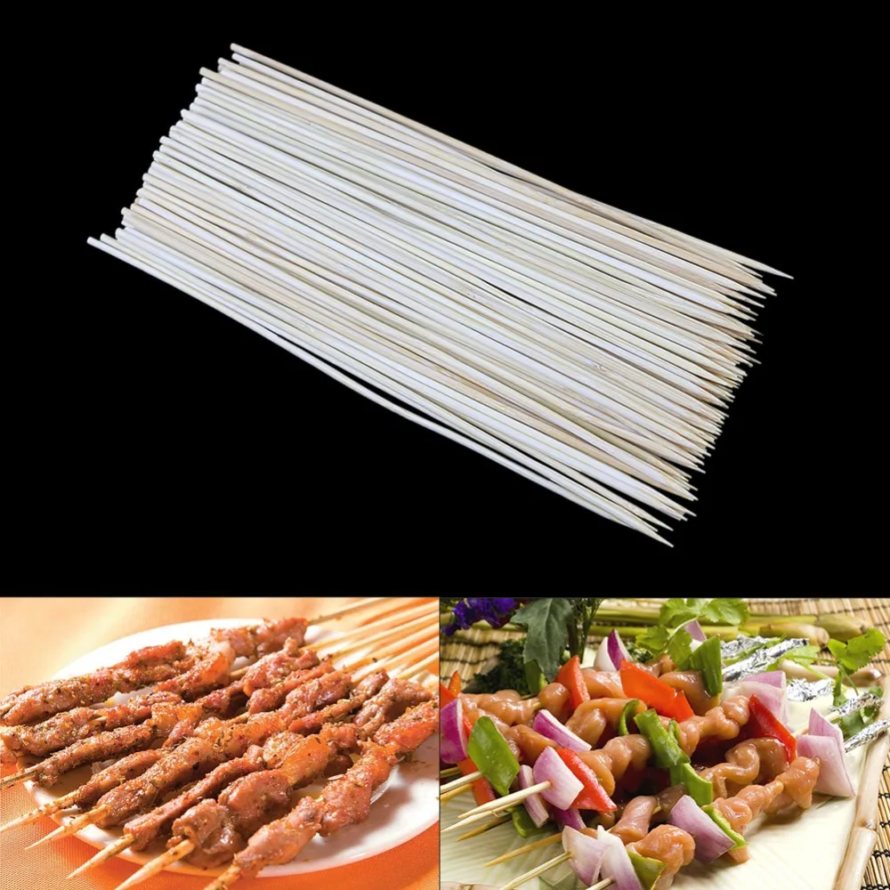 Бамбуковые шампуры для гриля Shish Kabob деревянные палочки инструменты барбекю 1