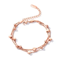 2020 many star shape rose gold color bracelets for women charm stainless steel silver color bracelet bangles female jewelry gift