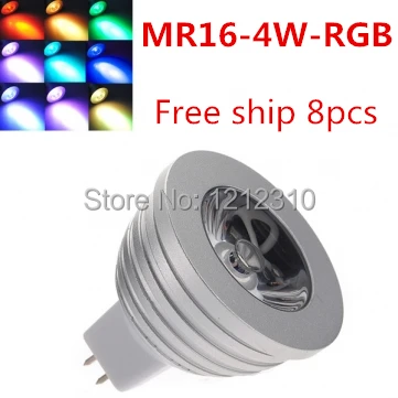 

MR16 4W 12V 16 Colors Changing RGB LED Lamp Spot Light RGB LED Bulb Lamp Spotlight with Remote Control Free Shipping