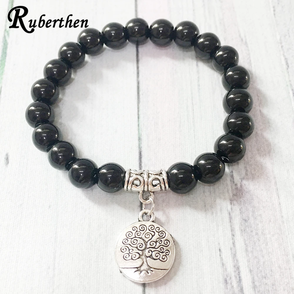 Браслет для йоги Ruberthen Tree Of Life Mala Йога браслет бижутерия медитации черный камень