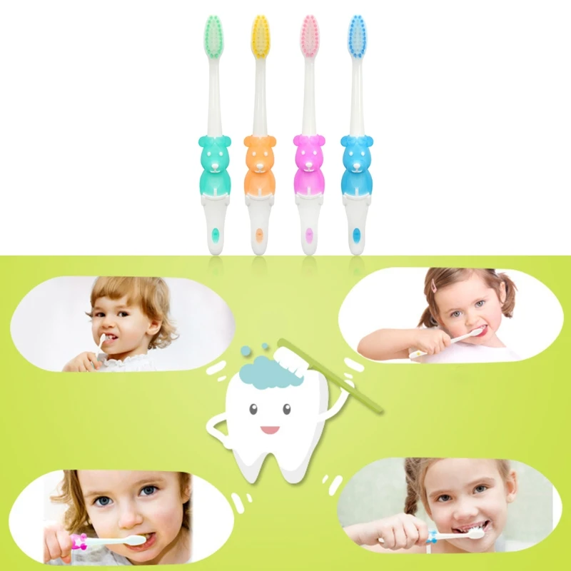 Детская зубная щетка мягкая противоскользящая ручка мультяшная корова уход за