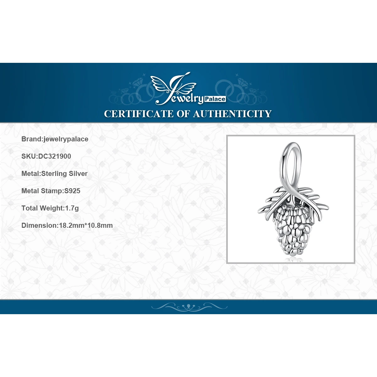 JewelryPalace Pinecone серебряные бусины 925 пробы Подвески Серебро оригинал для браслета