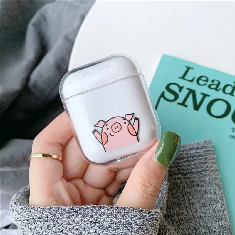 Чехол для airpods с мультяшным динозавром, Bluetooth, беспроводной чехол для наушников, для airpods 1/2, жесткий корпус, прозрачный милый чехол для зарядки