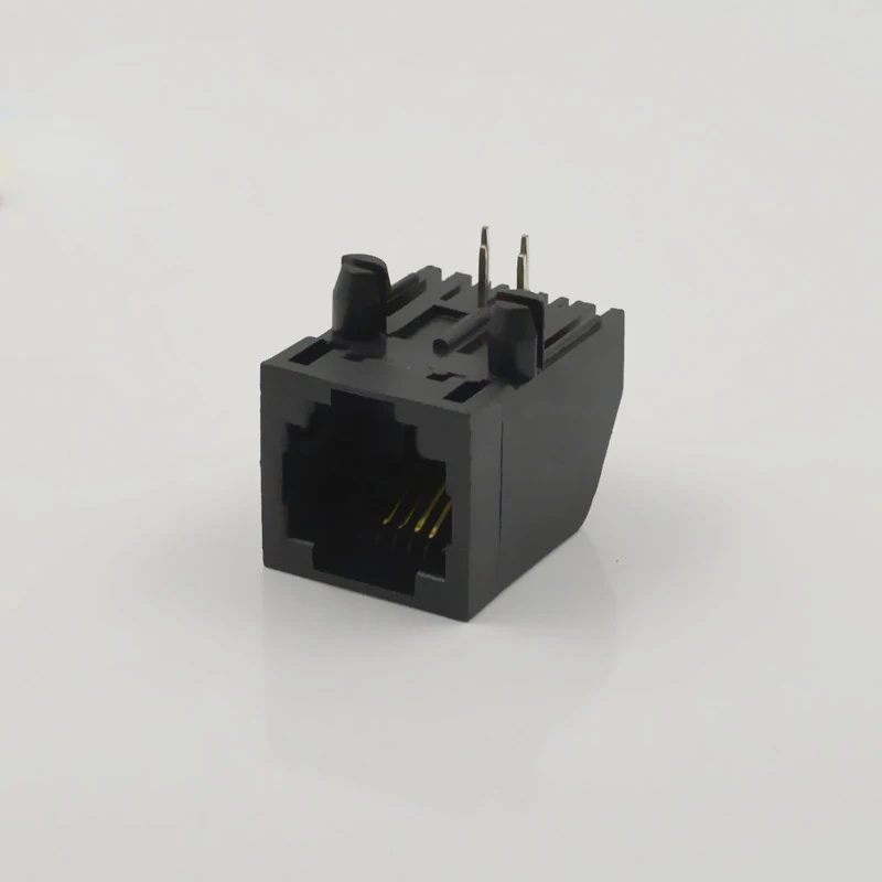 

Коннектор RJ11 с косым хвостом, переходник для кабеля связи, разъем для телекоммуникации 5722-6p4c, черный пластиковый, 10 шт.