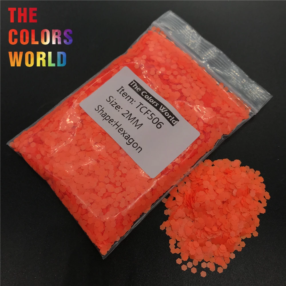 TCF506 Шестигранная форма неоновый матовый оранжевый красный цвет устойчивый к