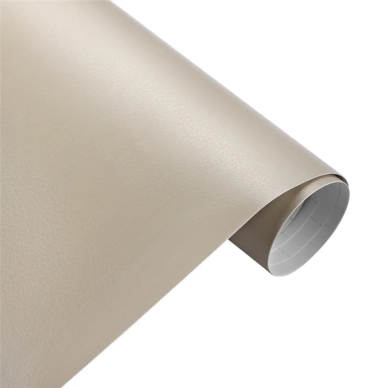 Beige 50*200 см Кожаный узор ПВХ клейкая виниловая пленка для автомобиля, наклейка для автомобильного кузова, внутреннее украшение, кожаная пленка, наклейка для автомобиля - Название цвета: Beige