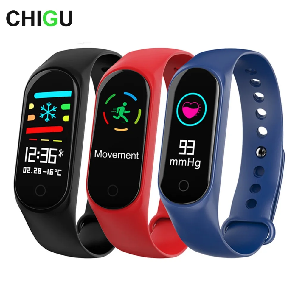 CHIGU M3S умный Браслет цветной экран IP67 Водонепроницаемый Фитнес трекер для