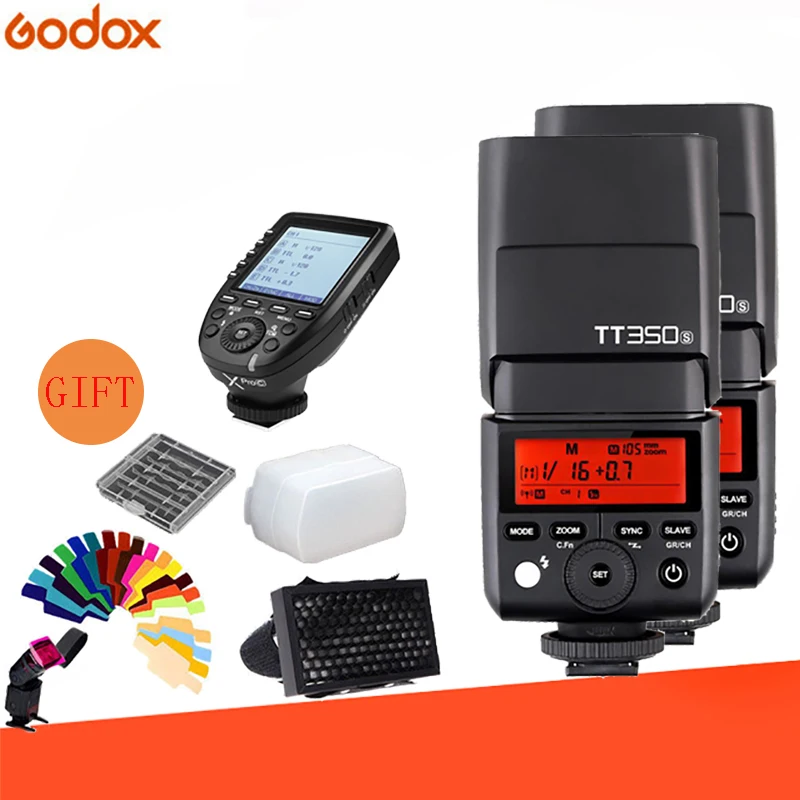GODOX 2 * Mini TT350 TTL HSS Max 1/8000s 4G Беспроводная система X Flash с Xpro передатчиком и подарочным