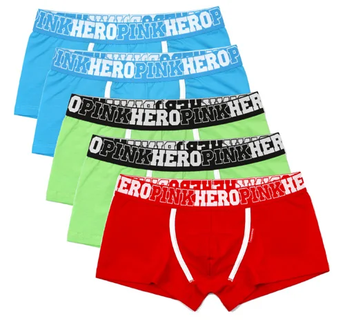 Горячее предложение! Распродажа! 5pcs \ Лот Pink Heroes высокое Качественный хлопок нижнее белье Для мужчин, боксеры, шорты, трусы, классический однотонный в полоску Футболка для мальчиков трусы-шорты - Цвет: 1236