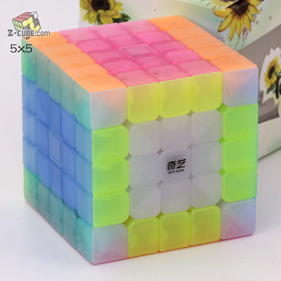 Magic cube Puzzle QiYi 2x2 3x3 4x4 5x5 странной формы Пирамида перекос Marstermorphix SQ1 квадратный-1 брелок прозрачные cube - Цвет: Jelly 5x5