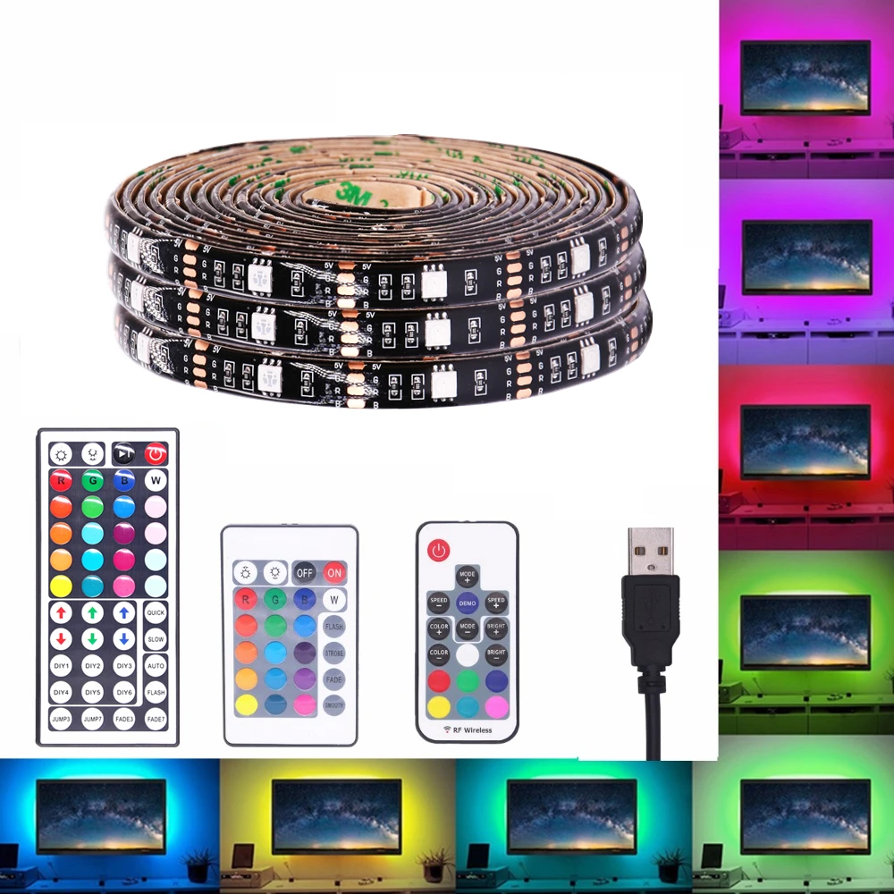 Светодиодная лента RGB 5050 черная печатная плата 30 светодиодов/м водонепроницаемая