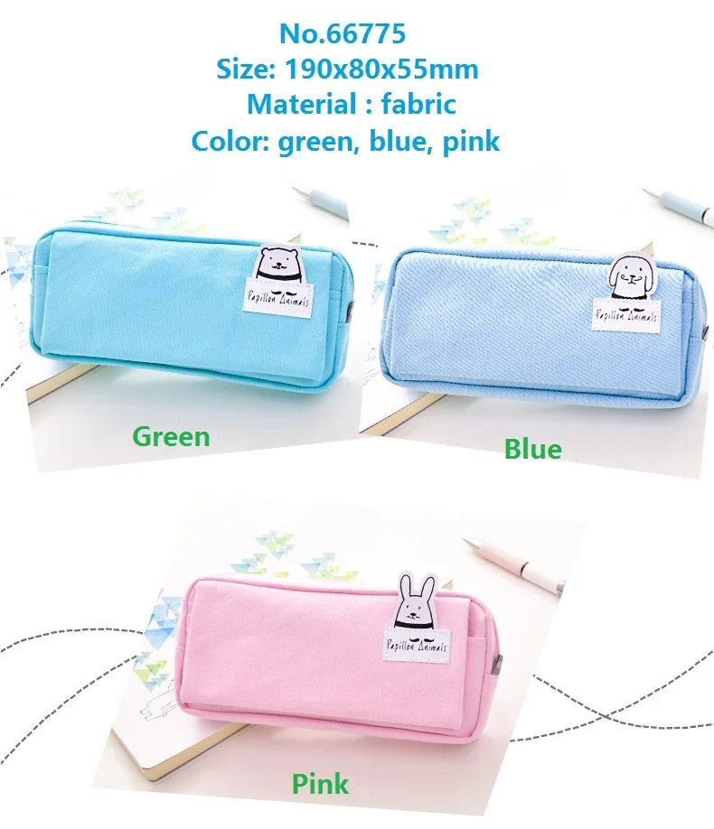 1 шт. тканевый пенал для студентов с двойной молнией и тремя карманами, пенал для карандашей большой вместимости 190x80x55 мм, 3 цвета, Deli 66775