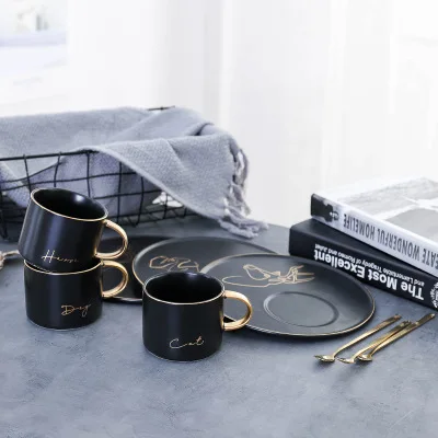 Скандинавский чайный сервиз для послеобеденного чая черная кофейная чашка