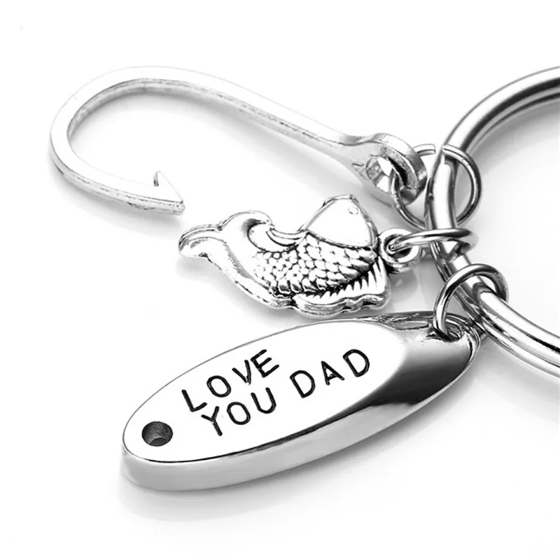 JEPHNE Ключница-удочка с подвеской Love you Dad - Подарок на День отца Кольцо на ключи для мужчин, сыновей/дочерей, модные ювелирные изделия для семьи.