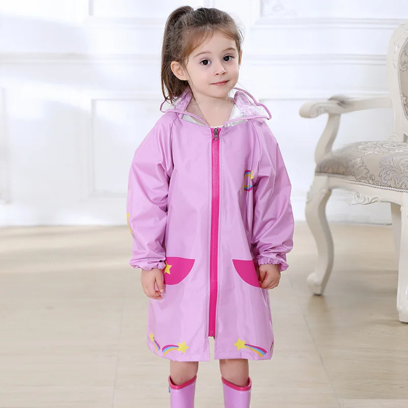 Детский Дождевой Плащ из полиэстера с мультяшным космическим рисунком