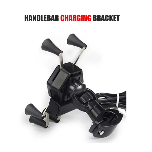 Handlebar Charging ARVIN мотоциклетный держатель для зарядки телефона для iPhone XR Sansung S9 Moto быстрая USB зарядка подставка 360 Вращение мобильного телефона gps крепление - Цвет: Handlebar Charging