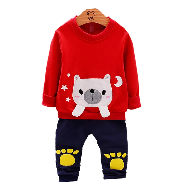 Детский спортивный костюм 2018 с медведем комплект одежды для новорожденных