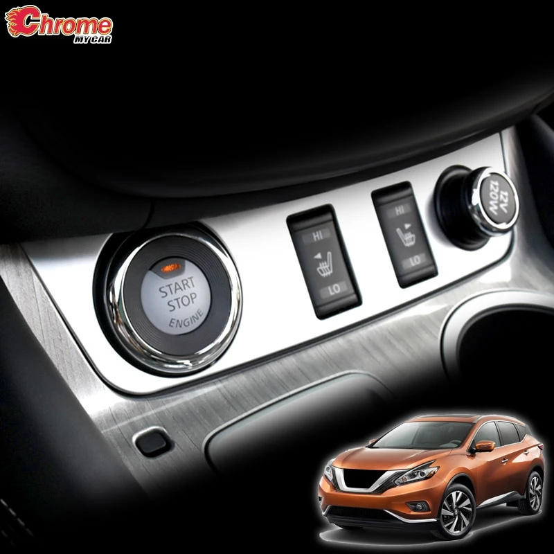Для Nissan Murano прикуриватель двигатель старт стоп переключатель панель хромированная крышка отделка рамка стикер