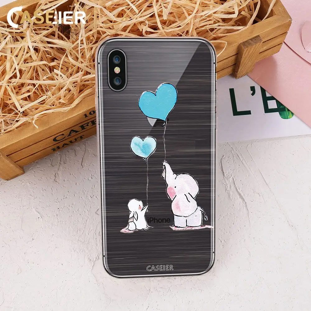 CASEIER милый мягкий чехол для телефона iPhone X 3D рельефный Силиконовый ТПУ 7 8 Plus милые