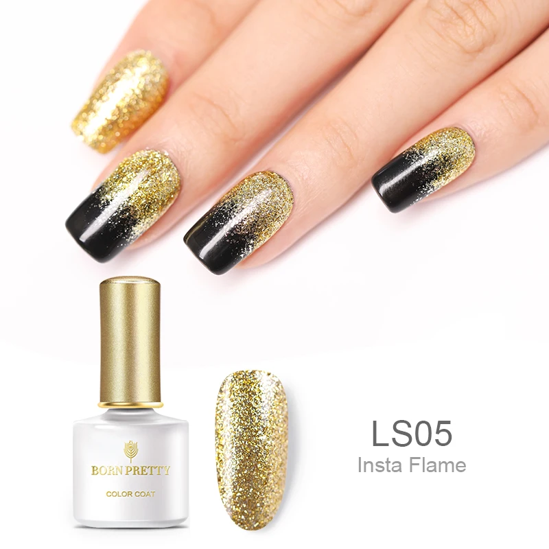 BP-LS05 BORN PRETTY Золотой Серебряный гель для ногтей с блестками лак 6 мл Блестящие Блестки замочить-off УФ Гель-лак для ногтей маникюрный лак - Цвет: BP-LS05