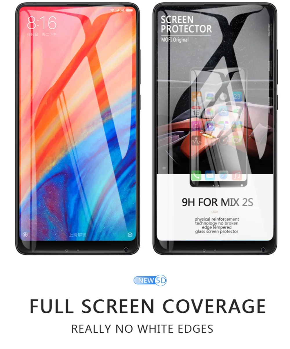 Для Xiaomi mi x 3 закаленное стекло MOFi для Xiaomi mi Mix 2 пленка стекло mi x 2S полное покрытие протектор экрана черный 2 шт