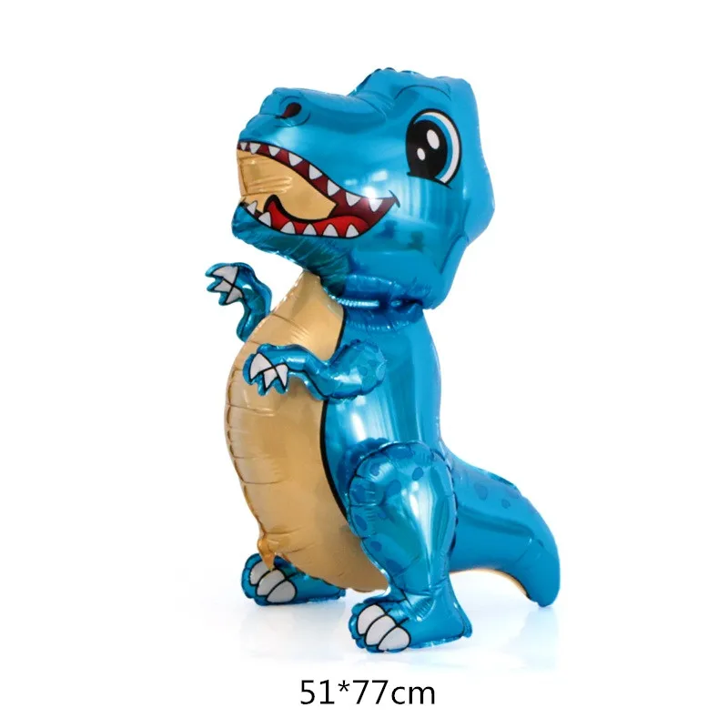 Blue dinosaur 1 шт большой 4D ходячий динозавр фольгированные шары для мальчиков воздушные шарики в виде животных Детский динозавр день Рождения Вечеринка мир Юрского периода декоративный шар - Цвет: Blue dinosaur