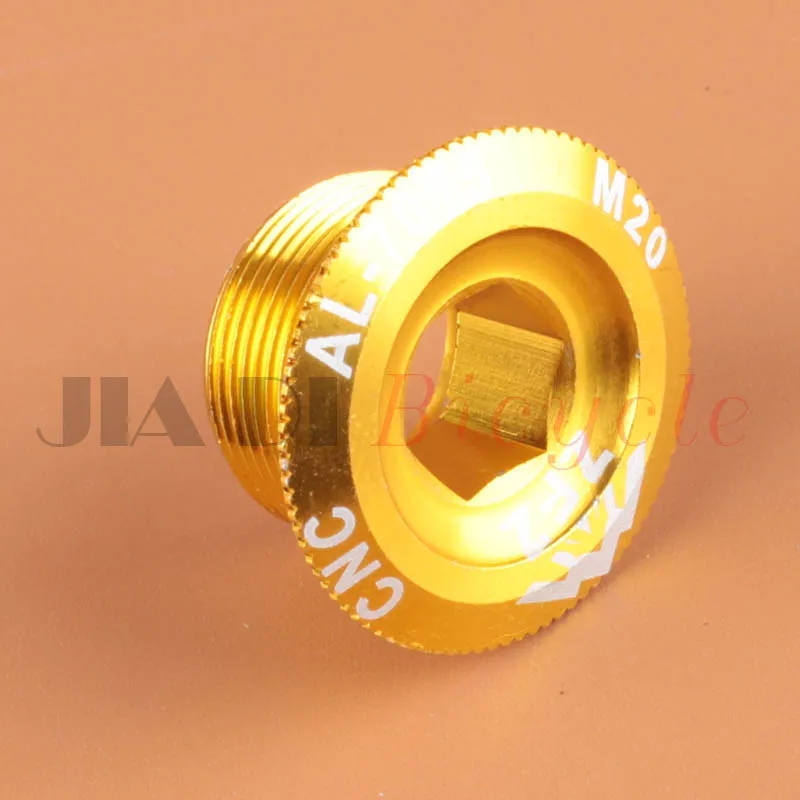 Gold Крышка шатуна винтовая крышка M20 MTB шатун для велосипеда алюминиевая крышка BMX дорожный велосипедный фитинг 10 цветов - Цвет: Gold