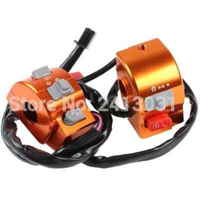Orange CNC 7/" 22 мм Электрический мотоцикл Скутер Руль управления светильник рупорный переключатель универсальный для Yamaha RSZ/SMAX/BWS 125 - Цвет: Orange