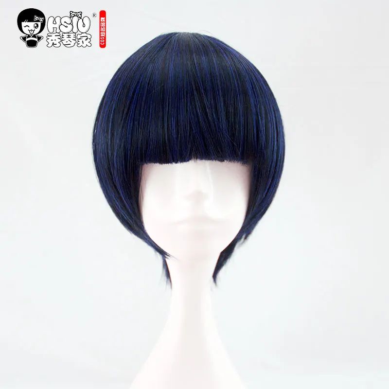 HSIU высокое качество Аниме игры persona5 Tae Takemi Косплей парик короткий синий черный