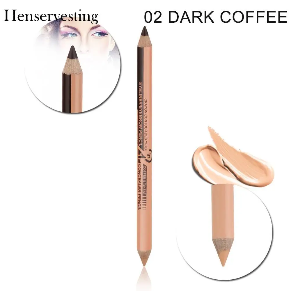 Долговечная двойная ручка + консилер карандаш для глаз макияж 3 цвета бровей 1 шт.