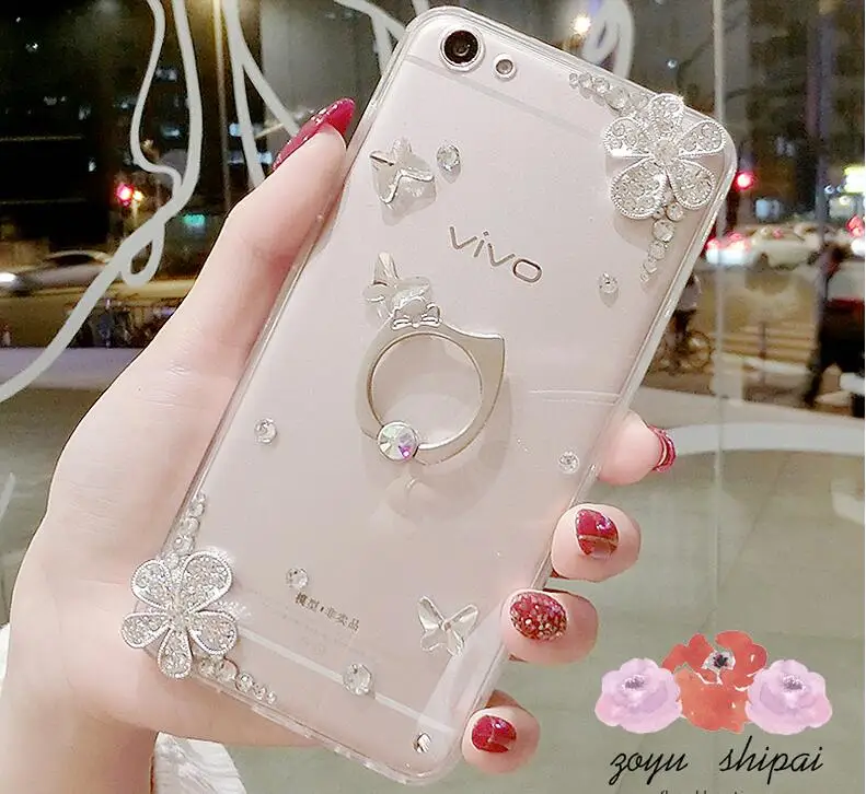 Подставка со стразами чехол Diamond Flower крышка для OPPO R7 R7S R9 R9S R11 R11s R15 плюс A37 A39 A57 A59 a71