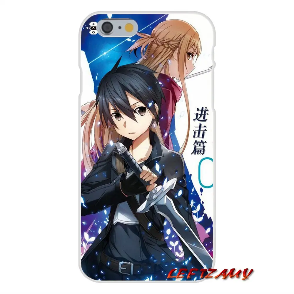 Для iPhone X XR XS MAX 4 4s 5 5S 5C SE 6 S 7 8 Plus Sword Art онлайн Японские Аниме аксессуары чехлы для