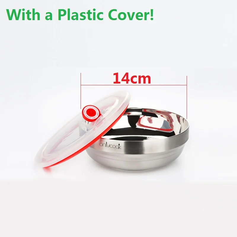 14cmPlasticCover 1 шт Анти-обжигание анти-падение углубление современная мода SUS 304 нержавеющая сталь чаша экологически чистый дом отражающая изоляция - Цвет: 14cmPlasticCover
