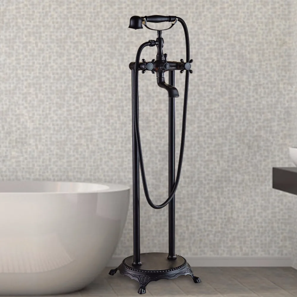 Сидя Античная Латунь горячей и холодной ванной отдельно стоящая Ванна раковина