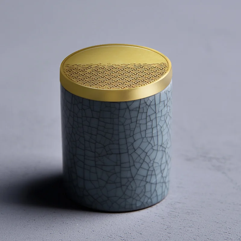 geyaofenqingmoxian Китайский стиль Celadon чайная коробка, банки для хранения конфет, керамическая художественная упаковочная коробка для чая, качественный контейнер для чая, посуда, горшок - Цвет: geyaofenqingmoxian