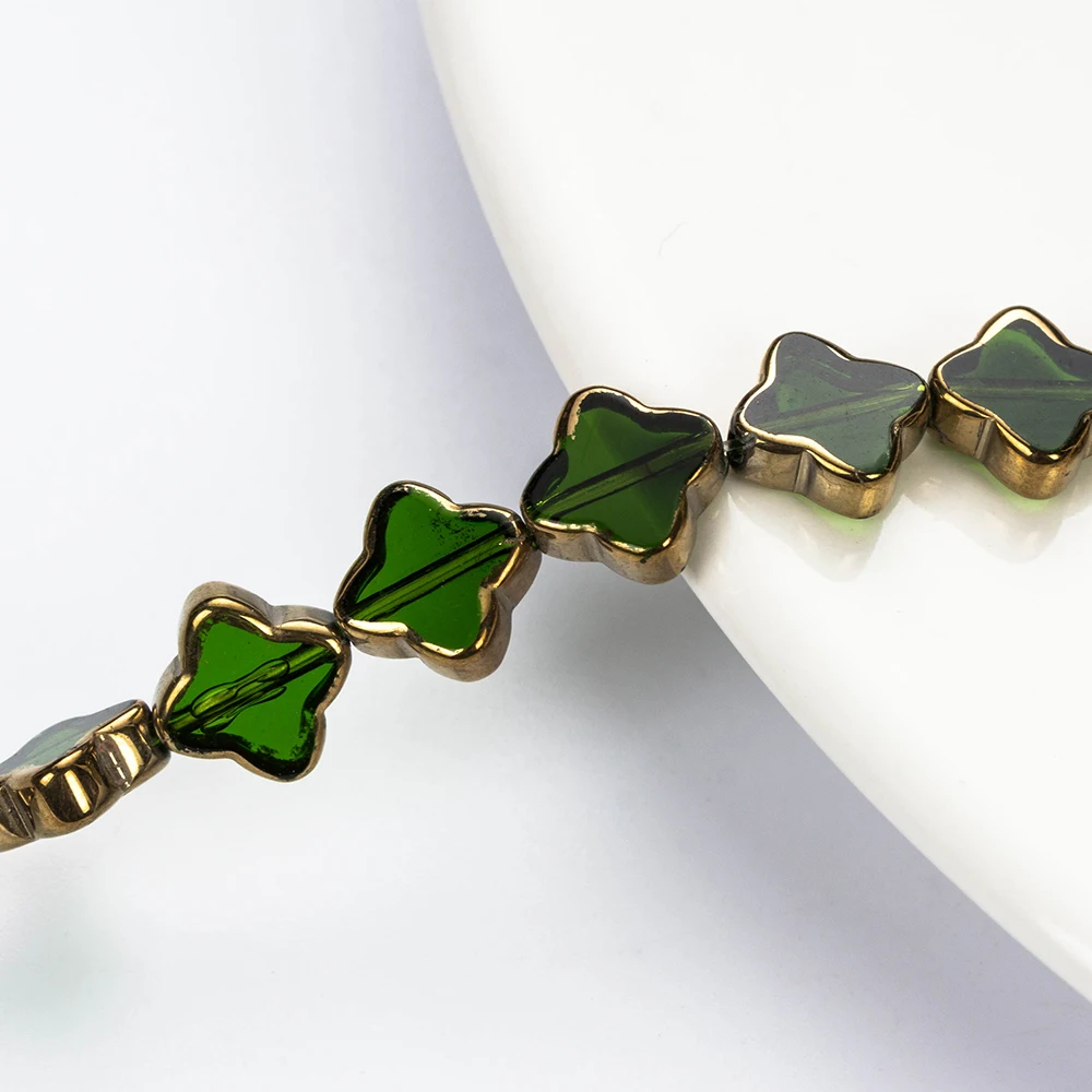 MEIBEADS, Кристальное стекло, четыре листа, форма цветка, распорка, красочные стеклянные бусины, аксессуары, подходит для браслета, сделай сам, изготовление ювелирных изделий EY5186