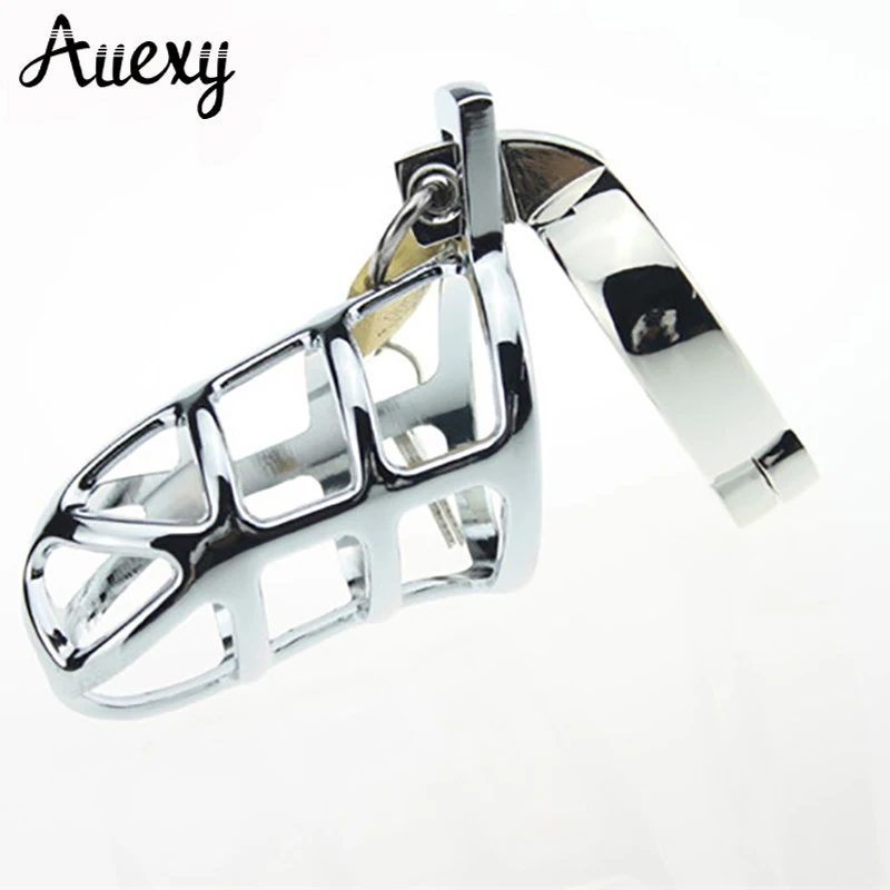 Мужской Пояс верности AUEXY из нержавеющей стали клетка для взрослых с