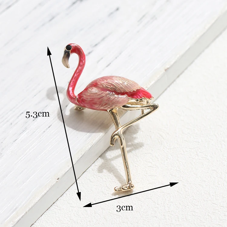 

Cute Red Flamingo Brooch Enamel Pins And Brooches for Women Scarf Clip Metal Pin Lapel Pin Men Suit Accessories