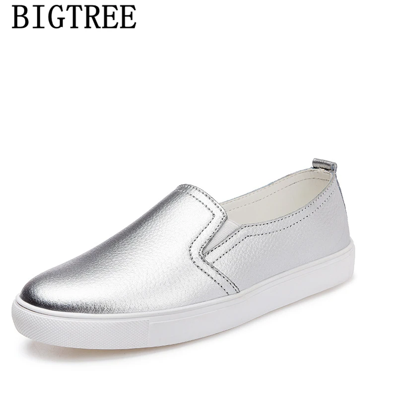 Туфли женские из натуральной кожи плоская подошва лоферы удобные без застежки