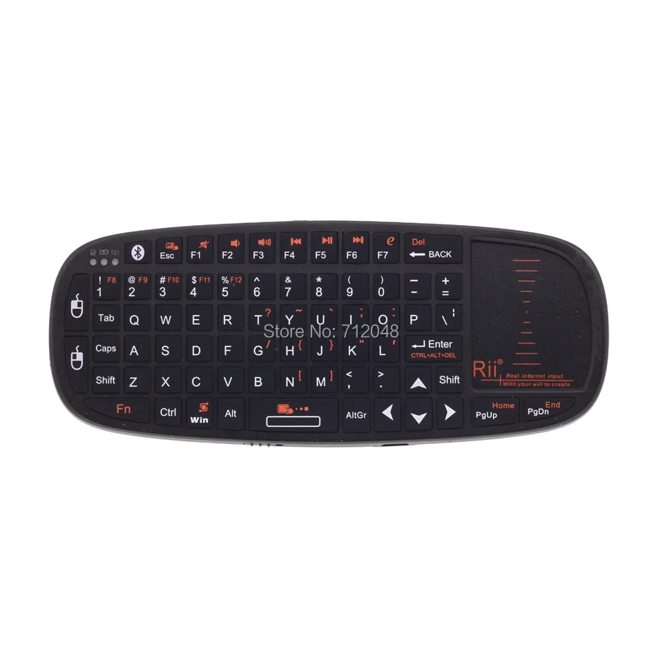 Оригинальная Беспроводная Bluetooth мини клавиатура Rii i10BT с сенсорной панелью и
