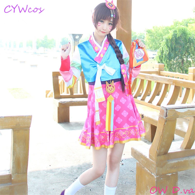 Новый весенний костюм для косплея OW D.va рождественские костюмы Hanbok униформа DVA