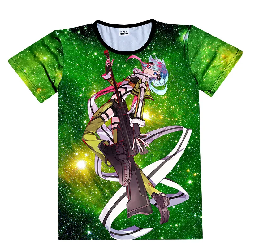 Sword Art Online T-shirt Asuna Kirito Kirigaya Kazuto SAO Cosplay Costume Anime Fashion Men Women T Shirt Tees New Cool Design | Мужская