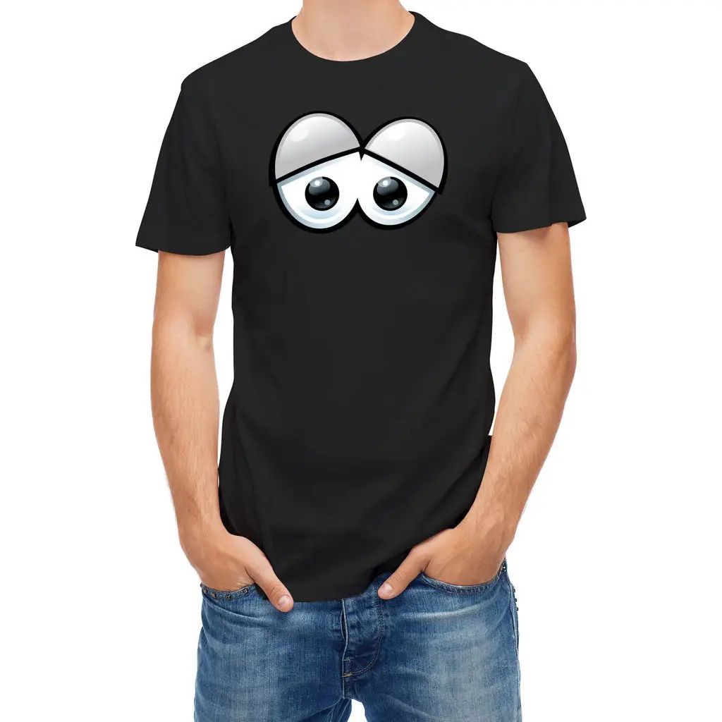 Футболка с мультяшными глазами Sad Модная уникальная Классическая хлопковая