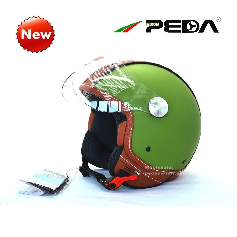 PEDA итальянский ECE DOT мотоциклетный шлем унисекс с открытым лицом Cascos Jet helm винтажный кожаный электрический скутер cascque ретро